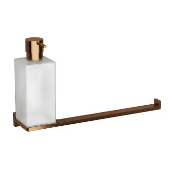 Дозатор для жидкого мыла с полотенцедержателем Colombo Look подвесной, PVD Vintage/матовое стекло B1674.VL-VAN