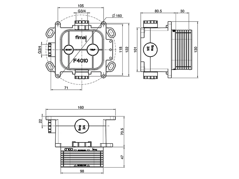 Встроенная часть смесителя Fima Carlo Frattini FimaBox F4010