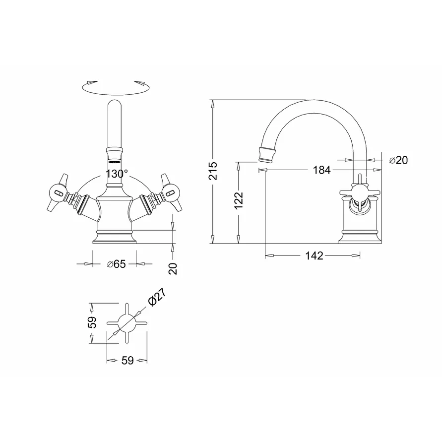 Ручки для смесителей Burlington Arcade ARCHSC хром