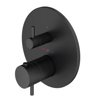 Смеситель для душа Plumberia Selection Psbox 3 вых,для комбин.с PSB003 накл. нерж.сталь d.160, черн матов., PSB1803NO