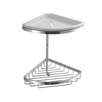 Двойная угловая полочка Colombo Angolari хром/белый B9601.CR-CBL