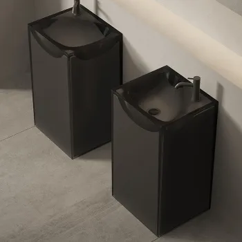 Раковина напольная Dea Design Pedestal Basin 495х455хh880, smoky black DD2024 495 R4