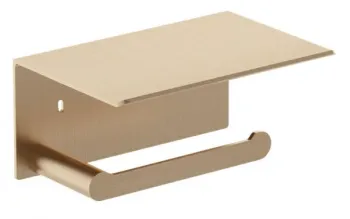 Держатель для туалетной бумаги Nofer с полочкой для мобильного телефона Verona золотой 16876.G