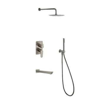 Смеситель для душа Ramonsoler Alexia встраиваемый с изливом, тропическим и ручным душем никель K3615031NC