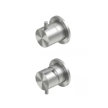 Смеситель для душа QuadroDesign Source Смеситель из стены с переключателем на 2 потребителя цвет Steel 1247.00AS