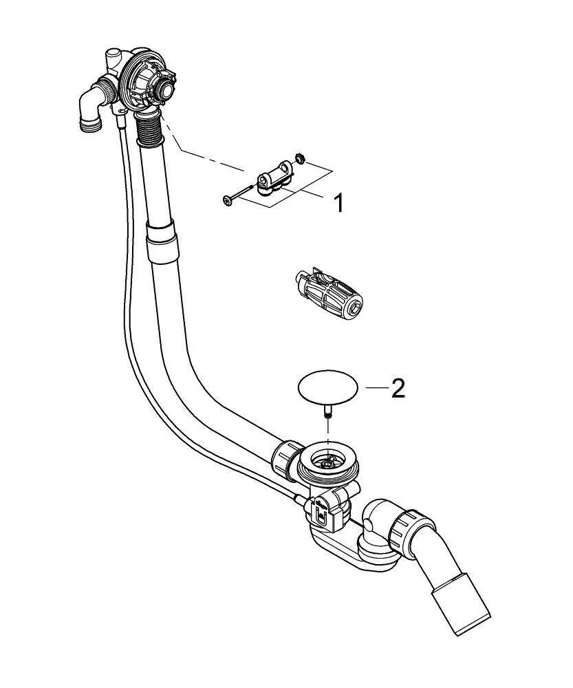 Наливной, сливной и переливной гарнитур GROHE Talentofill для анатомических ванн, встраиваемая часть, 28991000