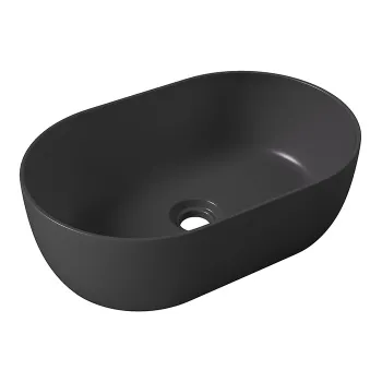 Раковина накладная Alice Unica 55x35хВ17, без отверстия под смеситель, чёрный матовый, 32120108