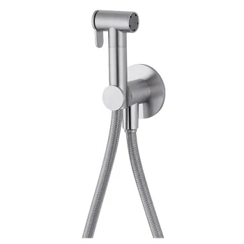 Гидроершик со шлангом Cisal Xion 120 см,вывод с держателем, нержавеющая сталь XI007910D1