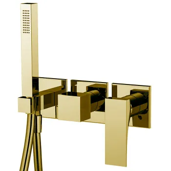 Смеситель для душа Fima Carlo Frattini Zeta встраиваемый, с ручным душем, 2 источника, золото F3989WX8OR