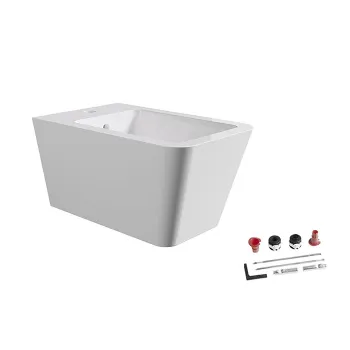 Биде подвесное Alice Hide Square 55х35, с набором для крепления, белый глянцевый, 31220101SET