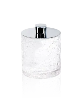 Баночка универсальная Decor Walther Crack DMD 9x11 с крышкой, французское стекло Craquele, хром 933200