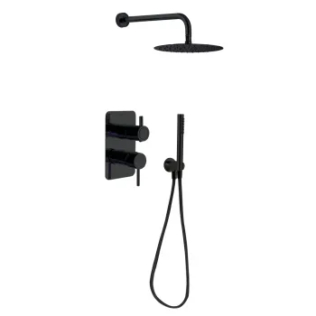 Смеситель для душа Ramonsoler Odisea встраиваемый на 2 выхода с тропическим и ручным душем черный K3915121NM