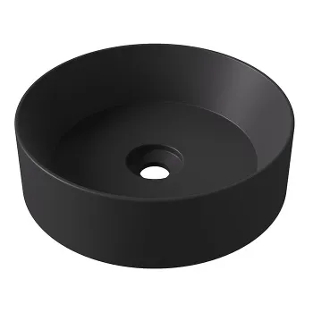 Раковина накладная Alice Spy Round & 40хВ12, без отверстия под смеситель, чёрный матовый, 34230108