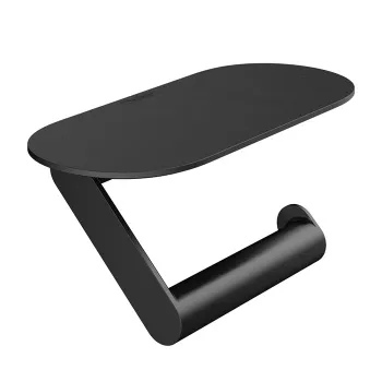 Держатель туалетной бумаги Hansgrohe WallStoris 27928670 с полкой, черный матовый