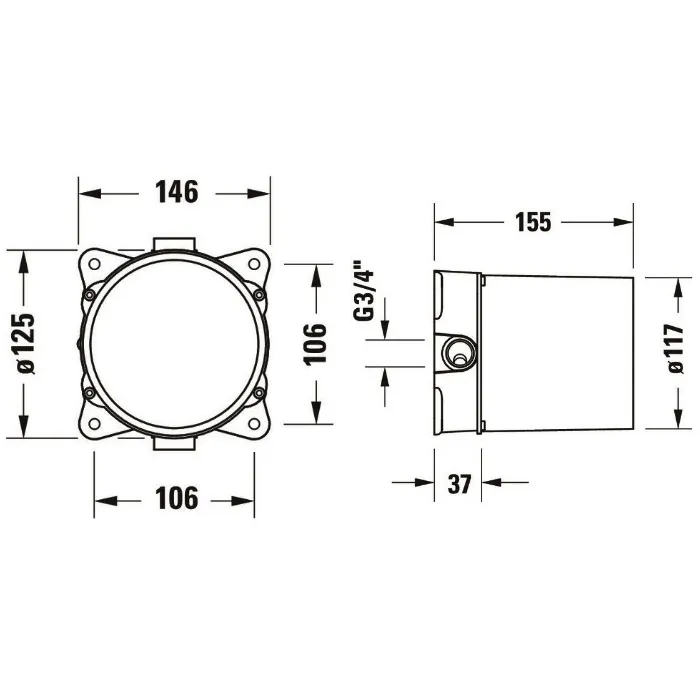 Duravit C1Базовый набор для установки напольного смесителя
