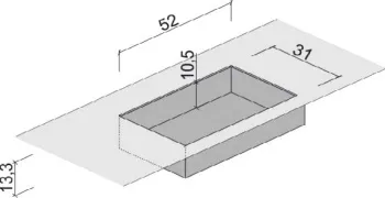 Раковина Brenta Jetta 51.5х31 см из керамогранита встраиваемая снизу (интегрированная) JET031.51