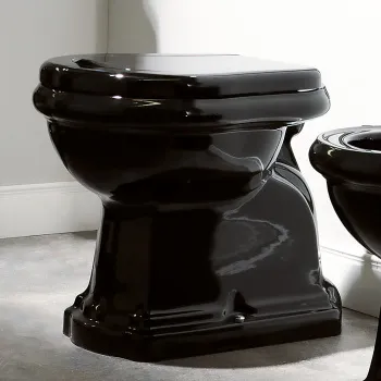 Унитаз напольный Kerasan Retro 101004 nero приставной, черный глянцевый