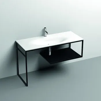 Структура подвесная Kerasan Shape Louise 1220х520 , , нержавеющая сталь, полка черная, черный матовый 9324k3