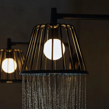 Axor LampShower Верхний душ 1jet, с держателем, цвет: шлифованный черный хром 26031340