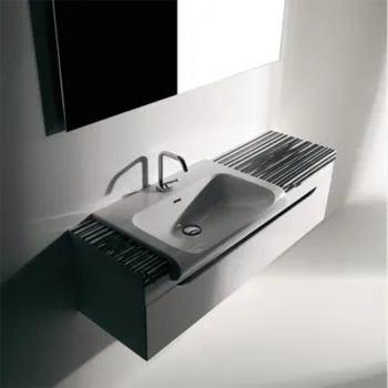 Тумба под раковину Kerasan Inka Project INKA 120, подвесная, для установки раковины слева, белый глянцевый 911101