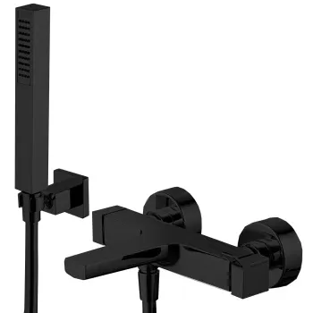 Смеситель для ванны Fima Carlo Frattini Zeta настенный, с ручным душем, чёрный матовый F3964NS