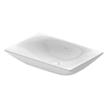 Duravit Viu Раковина накладная 600х415х100мм, без перелива, без отв, с креплением, выпуск с керамической крышкой, цвет: белый