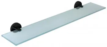 Полка для ванной Nofer комнаты NIZA черная стеклянная 16856.N