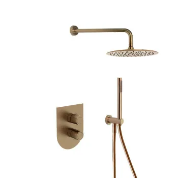 Смеситель для душа Ramonsoler Tzar встраиваемый термостатический с тропическим и ручным душем золото K3487011OC