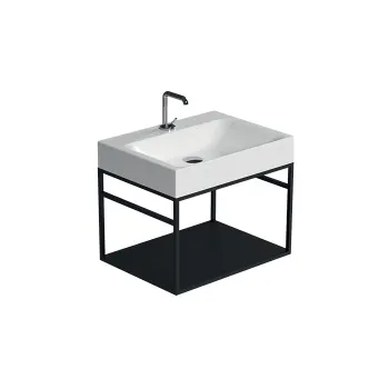 Стальная структура под раковину Kerasan Cento 60х45, подвесная, с металлической полкой, черный матовый 924831