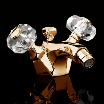 Смеситель для биде Devon&Devon Excelsior Gemstone на 1 отв. донный клапан золото 24к EXC-GM110GK