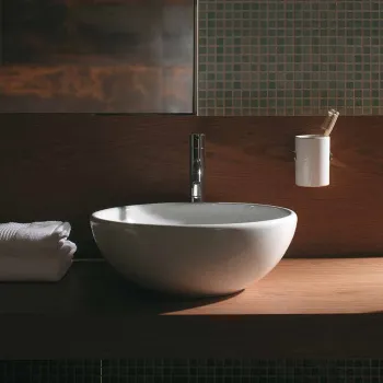 Раковина Globo Lavarredo 40х14 см, без отв., накладная, с донным клапаном, белый LAT41.BI