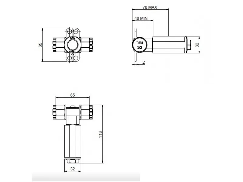 Внутренняя часть к смесителю с гигиеническим душем Fima Carlo Frattini COLLETTIVITA F2645