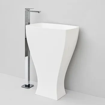 Раковина напольная с сифоном Artceram JAZZ Livingtec 60х48х85, белый глянцевый JZL006 01 00/ JZ13bi*1