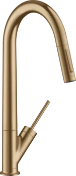 Axor Starck Смеситель для кухни, на 1 отв., с вытяжным изливом, цвет: шлифованная бронза 10821140