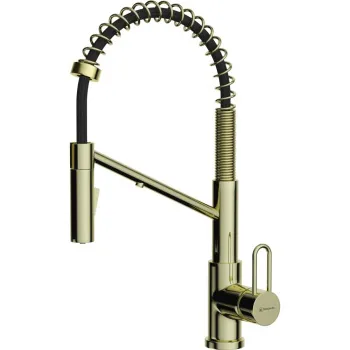 Смеситель для кухни Omoikiri Mikawa 2 Plus SB-LG светлое золото с гибким изливом 4994453