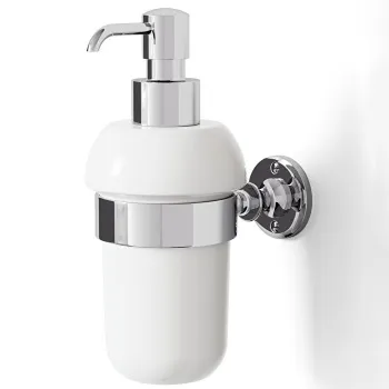 Дозатор для жидкого мыла белый Devon&Devon First Class держатель и помпа, хром DD33030CR