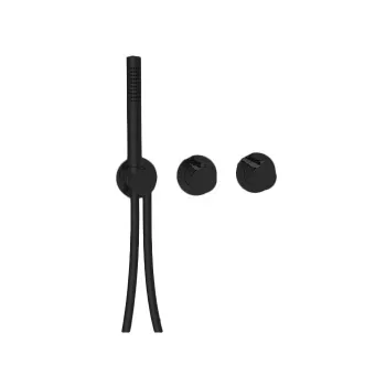 Внешняя часть термостатического смесителя с переключателем Almar на 2-3 положения, black matt E180133.MB