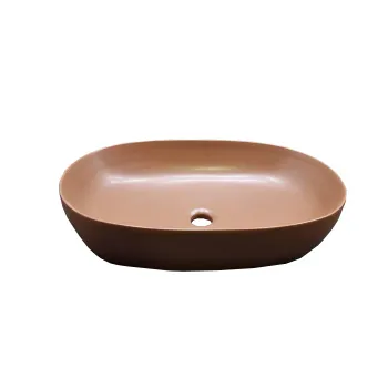 Раковина накладная Azzurra Elegance Circle 60х40см без отв. под смеситель, без перелива., rame ECI60 RA*0