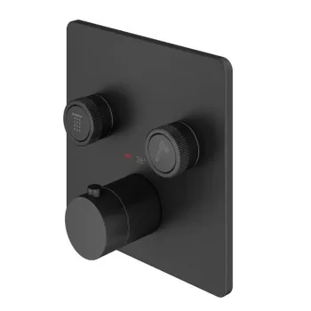 Смеситель для душа Plumberia Selection Psbox 2 вых,для комбин.с PSB003 накладка нерж.сталь 160х160, черн.матов., PSB2902NO