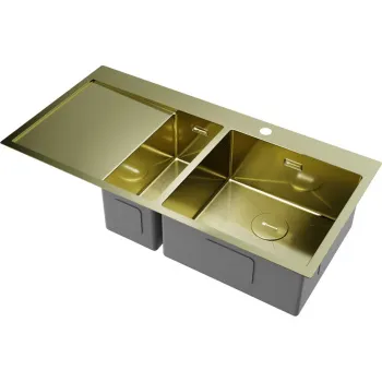 Мойка кухонная Omoikiri Akisame 100-2 R светлое золото 4973090