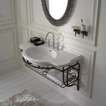 Консоль с раковиной подвесная Globo Paestum 110x60x60см, на 1 отв, состаренный металл PA037met.ant