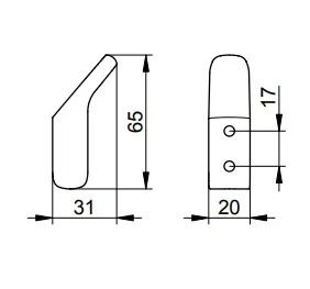Крючок Keuco Moll 12715350000 титан черный шлифованный