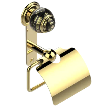 Держатель туалетной бумаги с крышкой THG Marquise Noir Decor Or A7F-F01-538AC полированное золото