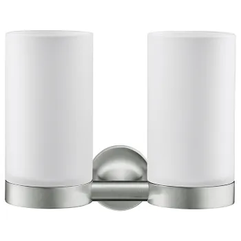 Duravit Starck T Два стакана для зубных щеток настенные, цвет: Stainless steel Brushed