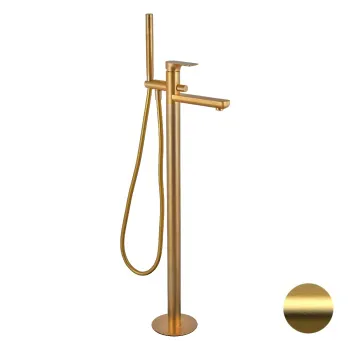 Смеситель для ванны Remer Infinity  напольный золото брашированное I08BG