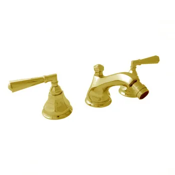 Смеситель для биде Nicolazzi Teide на 3 отверстия, двухвентильный, в комплекте с донным клапаном, gold 1915GO05