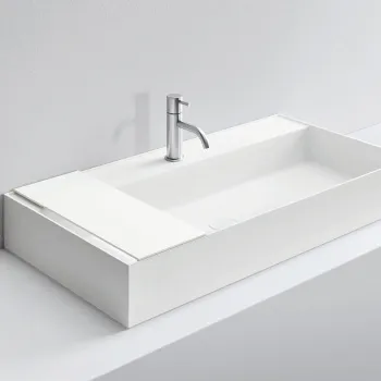 Раковина Milldue MAN 90 накладная из CRISTALPLANT ,90,4х47,2, с 1 отв для смесителя, белый матовый 2463*1 Bianco Opaco