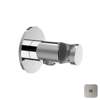 Душевое подключение с держателем круглое Almar Round кругл. отражатель, Nickel Brushed, E095037.NB