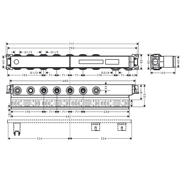 Скрытая часть для 5 потребителей Hansgrohe RainSelect 15313180