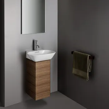 Laufen INO Тумба под раковину 815301, 280х310х605мм, с 1 дверцей, с сифоном, с 4 полками, SX, цвет: темный орех (Привезем за 3 недели!)